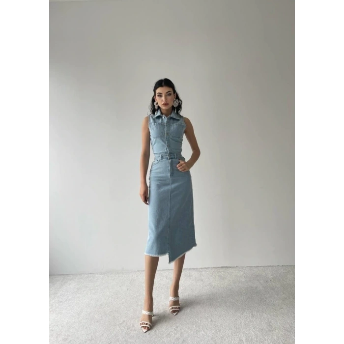 eldia Jean ıfır Kollu Elbise