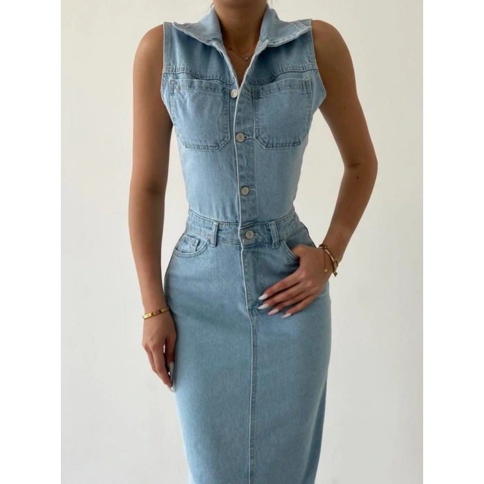 eldia Jean ıfır Kollu Elbise