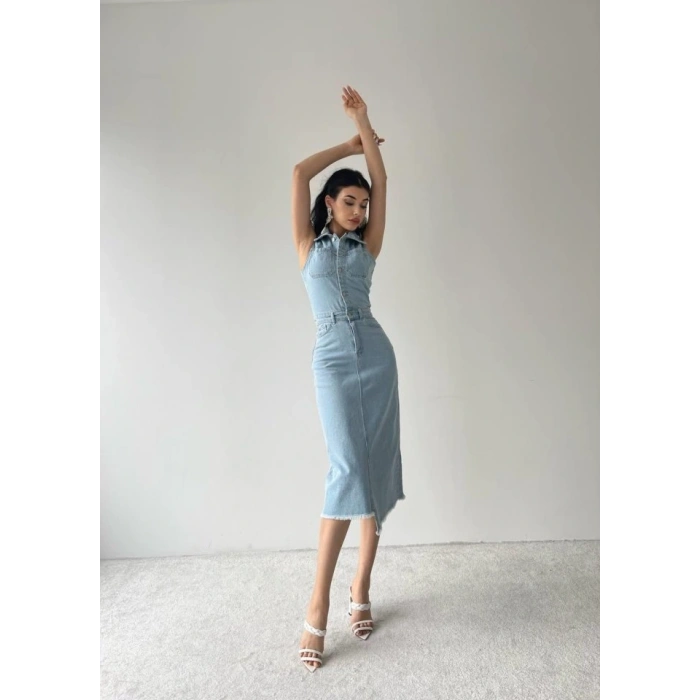 eldia Jean ıfır Kollu Elbise