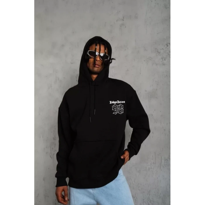 Erkek 98 Baskılı Kapşonlu weat  iyah