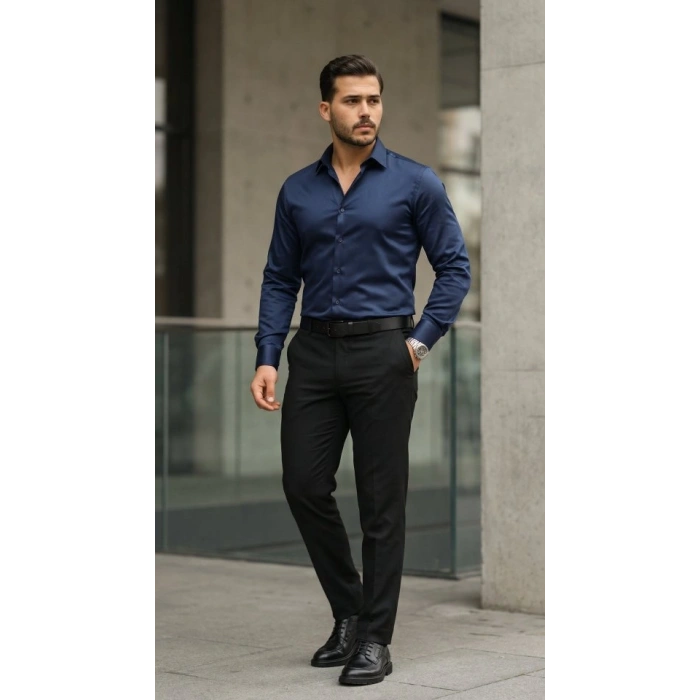 Erkek Saten Klasik Gömlek