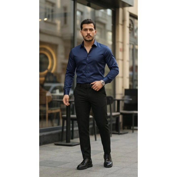 Erkek Saten Klasik Gömlek