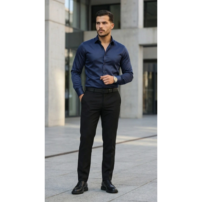 Erkek Saten Klasik Gömlek