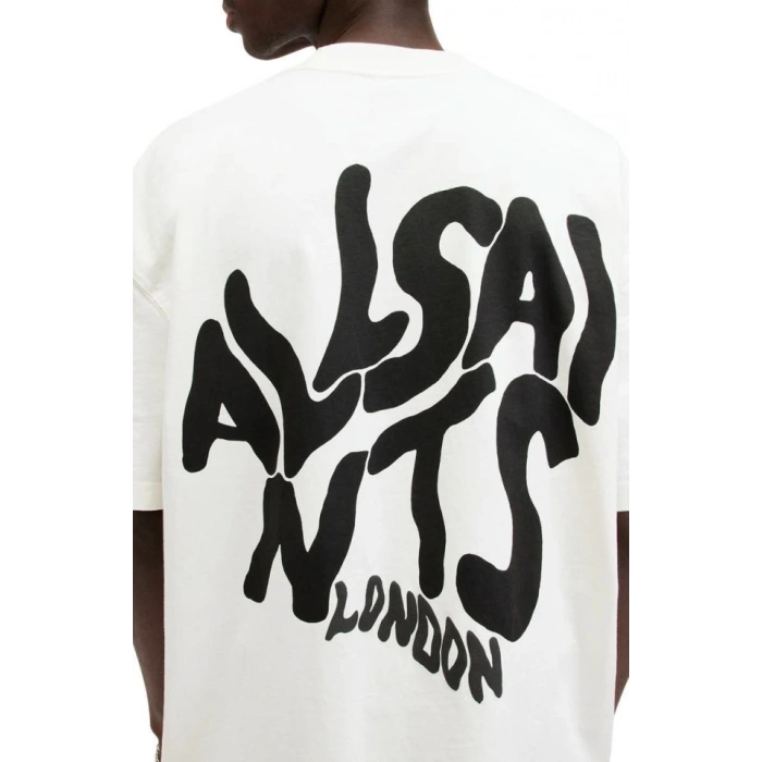 Erkek Baskılı Oversize Tshirt  Beyaz