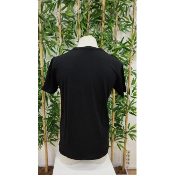 Erkek Bisiklet Yaka Kedi Baskılı Süprem Tshirt