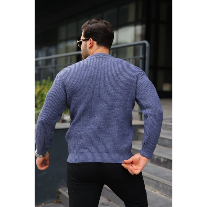 Erkek Bisiklet Yaka Örme Kazak