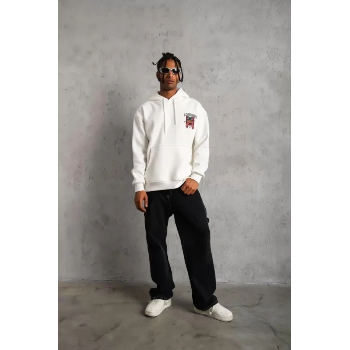 Erkek CHOO BOY Baskılı Kapüşonlu weat  Beyaz