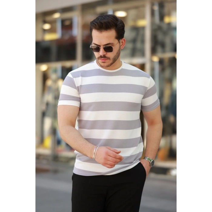 Erkek çift Renk Pamuklu örme Kumaş Kısa Kollu Tshirt