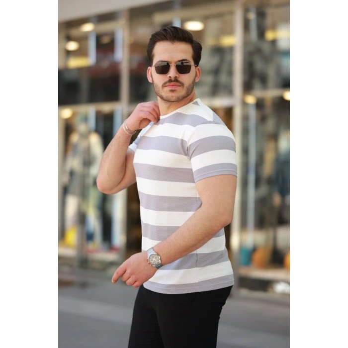 Erkek çift Renk Pamuklu örme Kumaş Kısa Kollu Tshirt