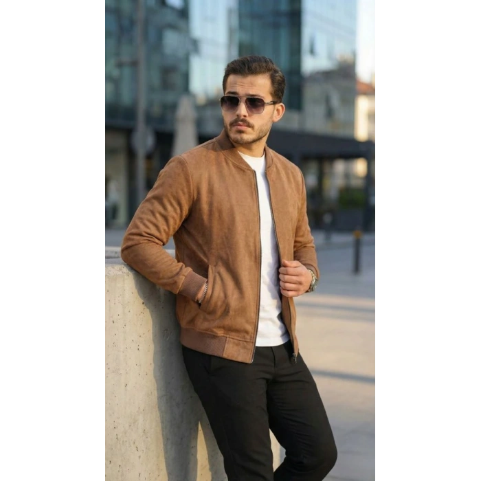 Erkek cuba üet Kumaş Bomber Hırka