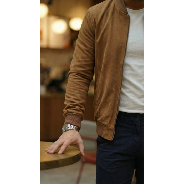 Erkek cuba üet Kumaş Bomber Hırka