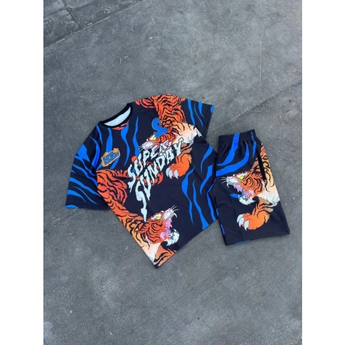 Erkek Dijital Baskılı Şortlu Takım  avi