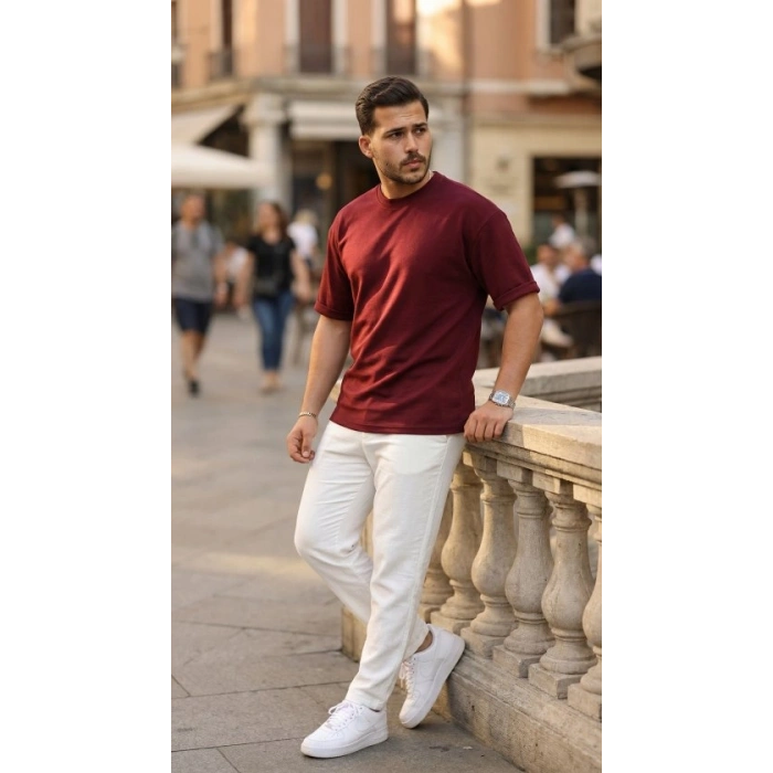 Erkek Duble Kol Basic Tişört