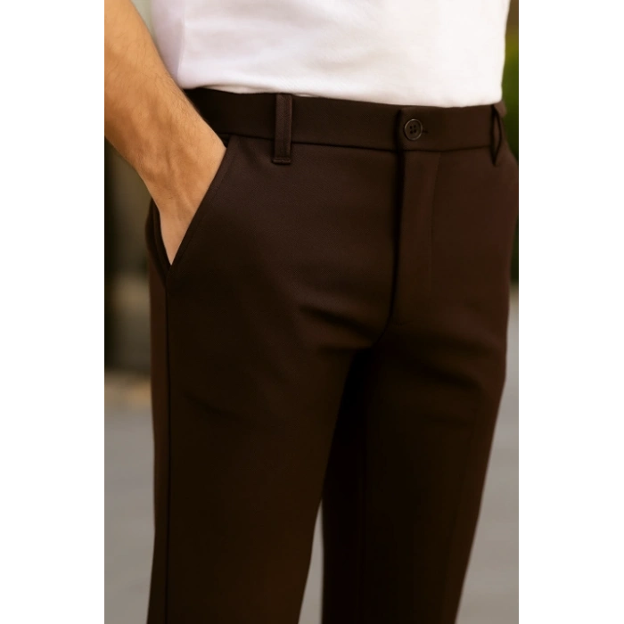 Erkek Düz Kesim Bilek Boy Kumaş Pantolon