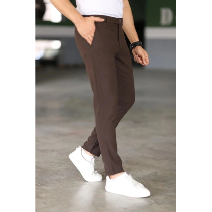 Erkek Düz Kesim Bilek Boy Kumaş Pantolon