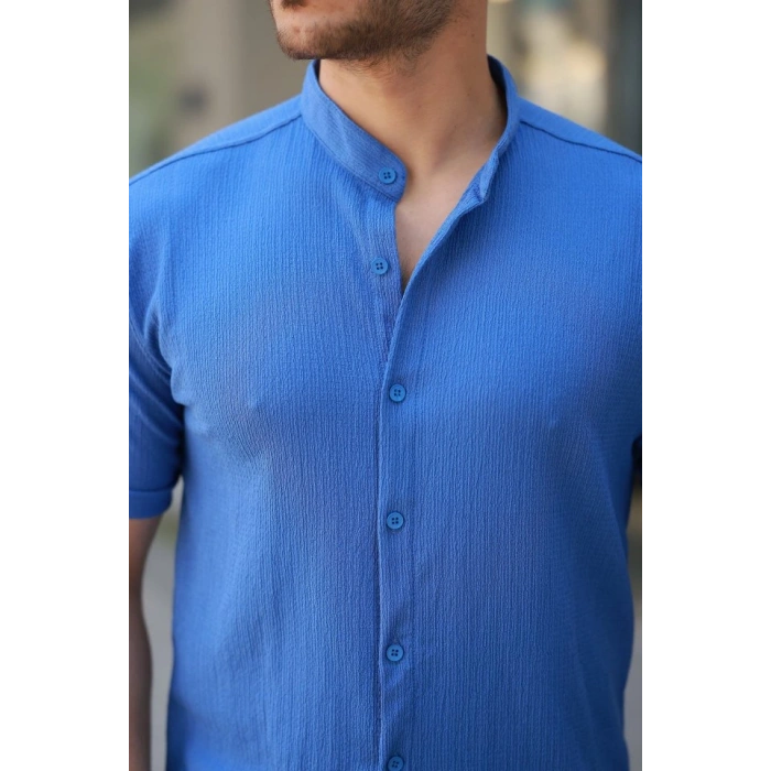 Erkek Hakim Yaka Kısa Kollu Gömlek