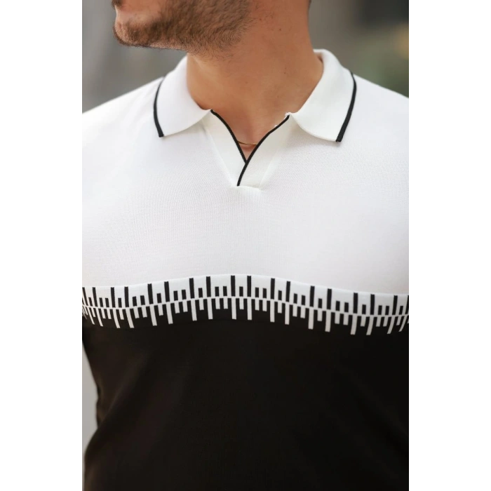 Erkek Hemşire Yaka çift Renk Kısa Kollu Tişört