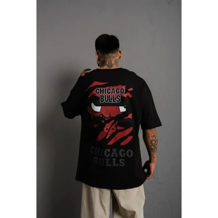 Erkek ırt Baskılı A Kalite Oversize Tshirt  iyah