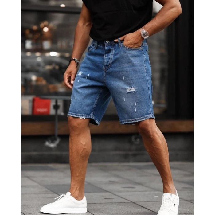 Erkek Mavi Detaylı Şort
