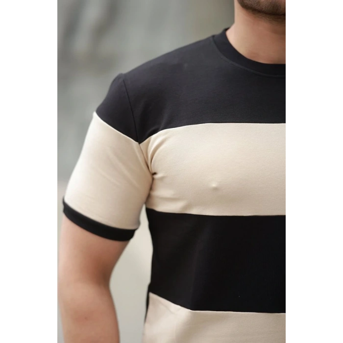 Erkek Parçalı Renk Kısa Kollu Tişört