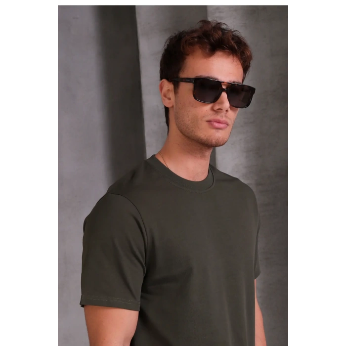 Erkek Relax Fit Bisiklet Yaka %100 Pamuk Rahat Kesim Basic Tişört