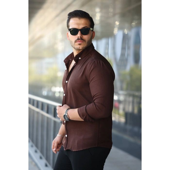 Erkek Uzun Kollu Regular ofya Keten Gömlek