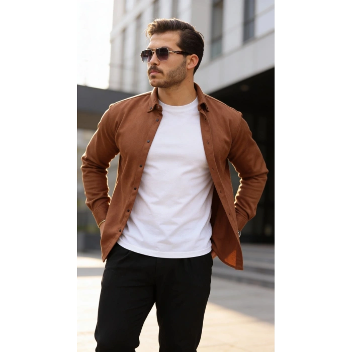 Erkek Uzun Kollu üet Gömlek