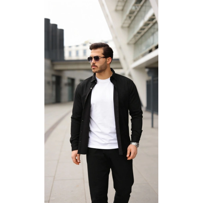 Erkek Uzun Kollu üet Gömlek