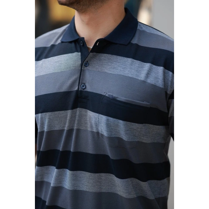 Erkek Yakalı çok Renkli Kısa Kollu Tshirt