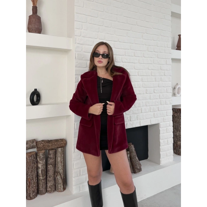 Fok ceket premıum kalite bordo st255860