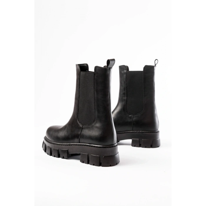 FZ-299 Siyah Yüksek Tabanlı Lastikli Günlük Kadın Bot