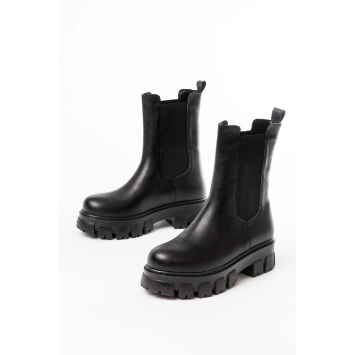 FZ-299 Siyah Yüksek Tabanlı Lastikli Günlük Kadın Bot