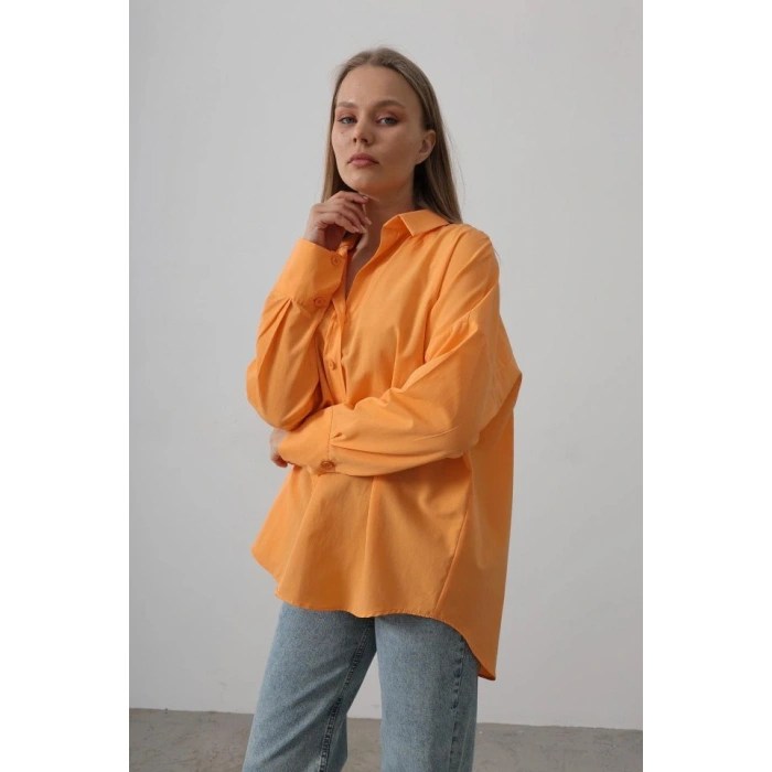 Geniş anşet Detaylı Gömlek  Kavun