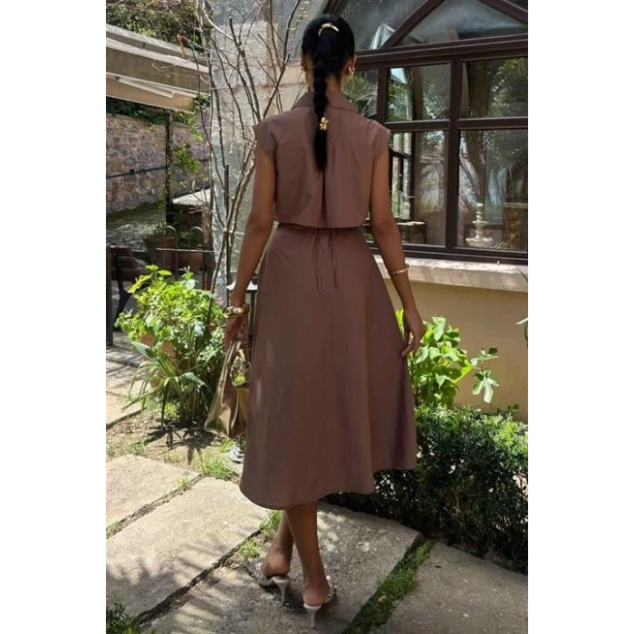 Göbeği Halka Detaylı idi Boy Elbise 2896