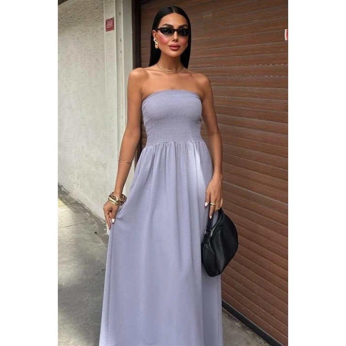 Göğsü Gipeli traplez Elbise 2878