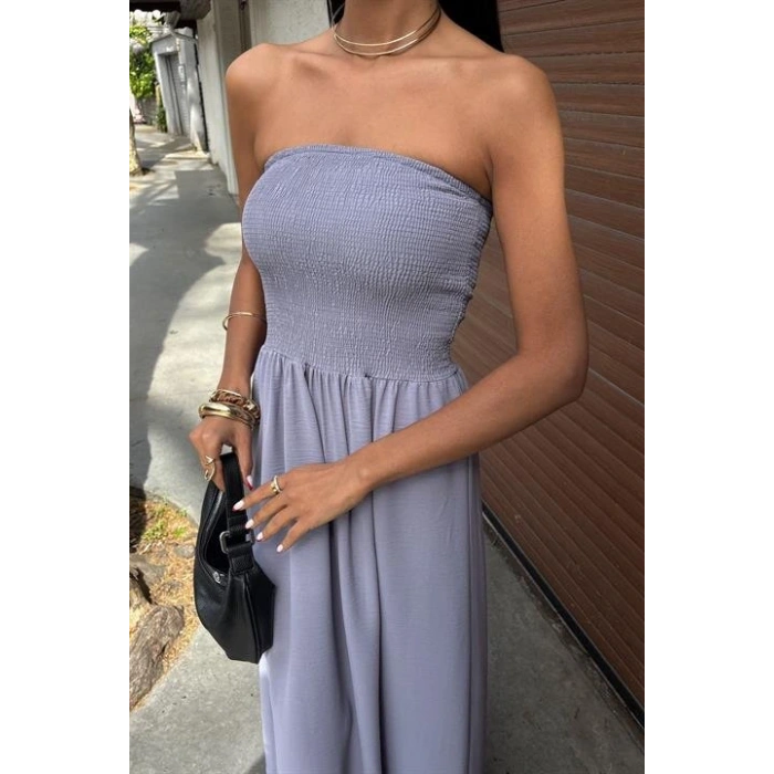 Göğsü Gipeli traplez Elbise 2878