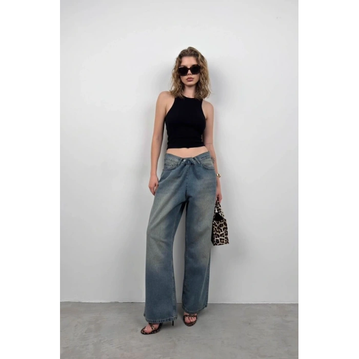 Halter Yaka Kolsuz Bluz