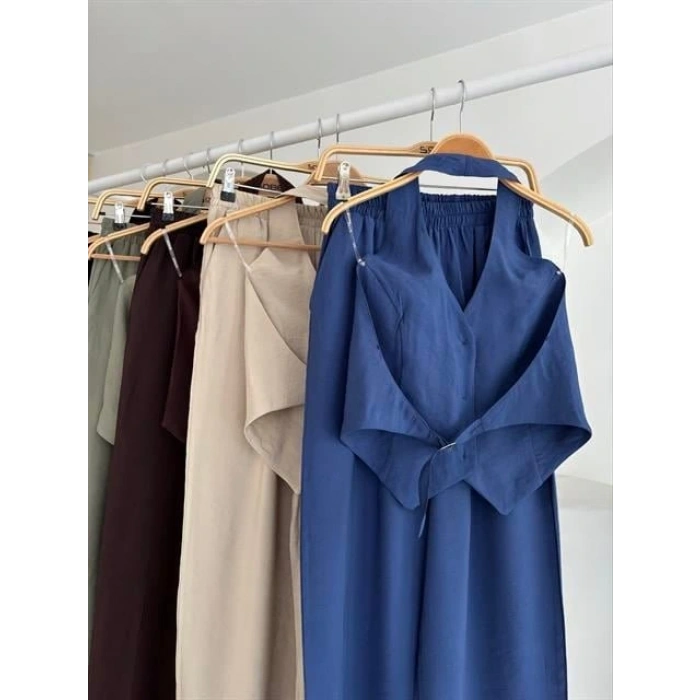 Halter Yaka Yelekli odal Takım 10144