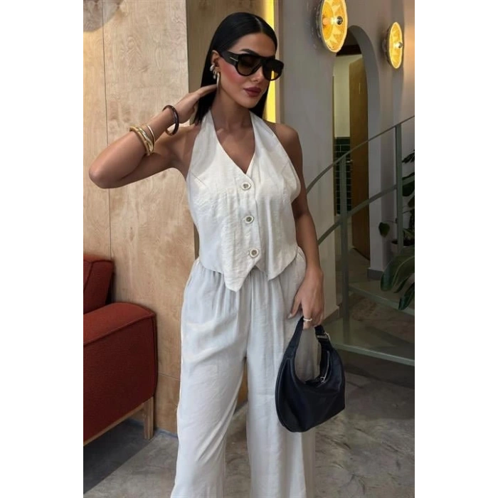 Halter Yaka Yelekli odal Takım 10144