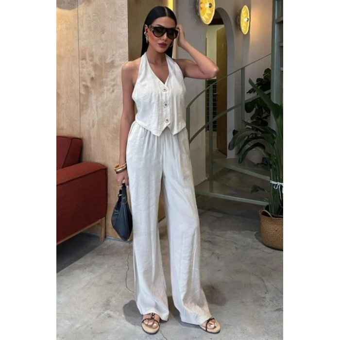 Halter Yaka Yelekli odal Takım 10144
