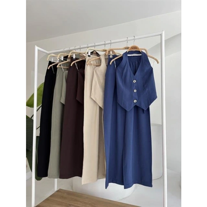 Halter Yaka Yelekli odal Takım 10144