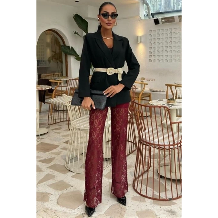 İçi Astarlı Dantel Pantolon 0081