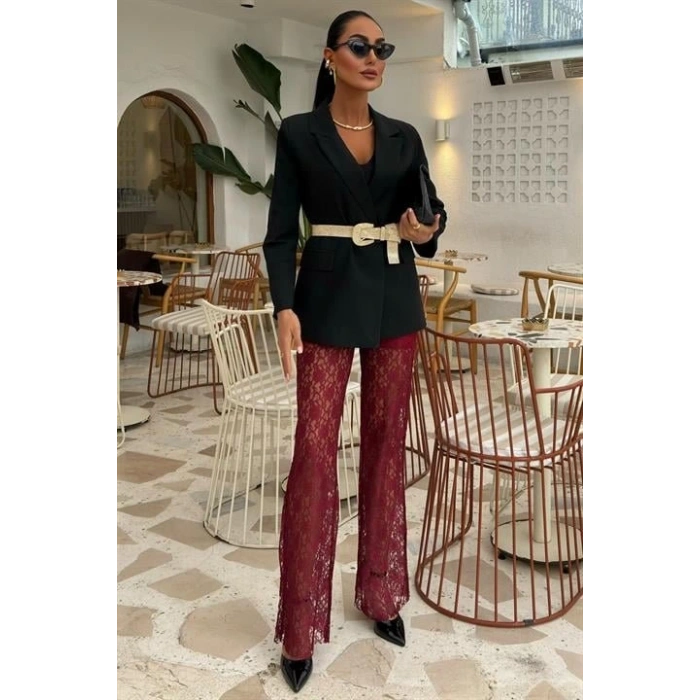 İçi Astarlı Dantel Pantolon 0081