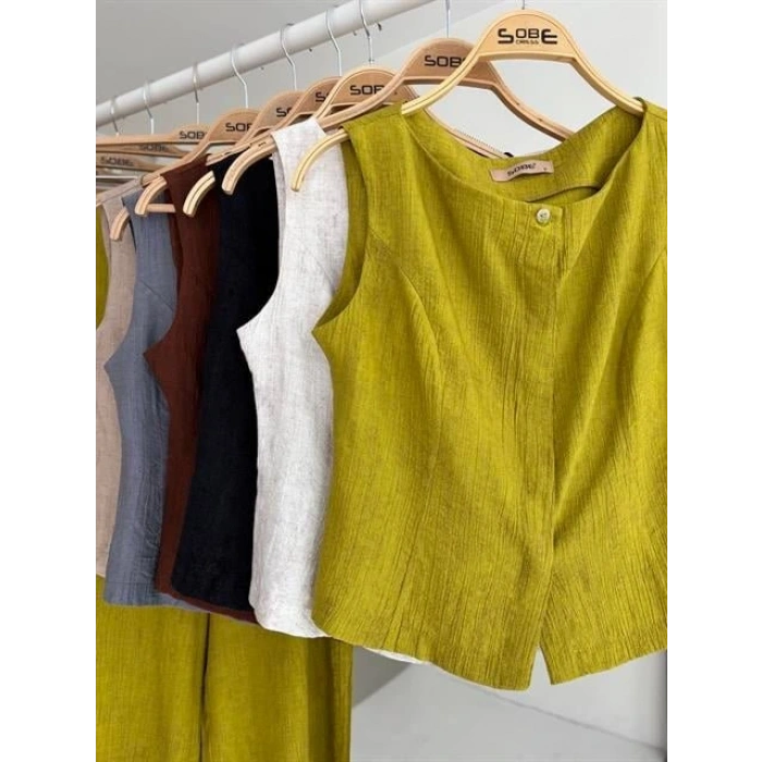 ıfır Kollu Bluz Batik Desenli Pantolon İkili Takım 1018108