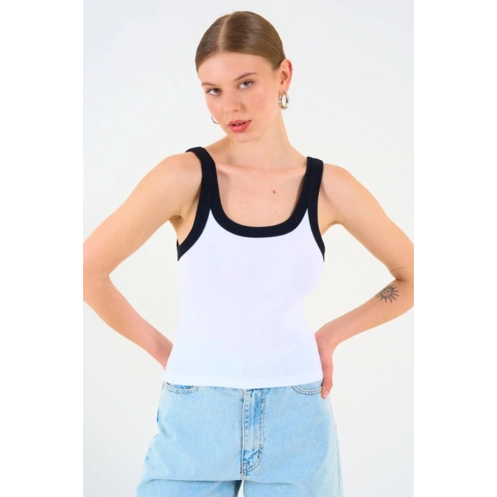 İki Renkli Atlet  Beyaziyah