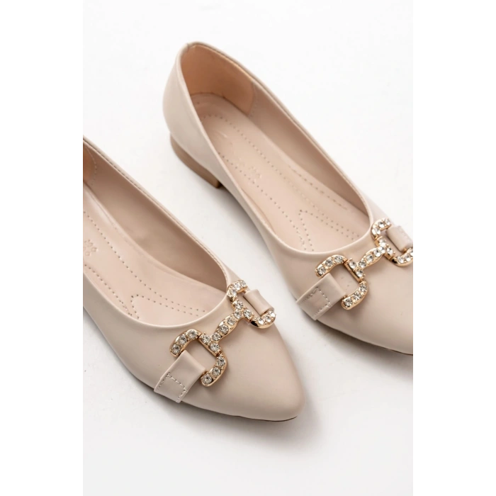 İNF-133 Ten Taşlı Tokalı Günlük Kadın  Babet