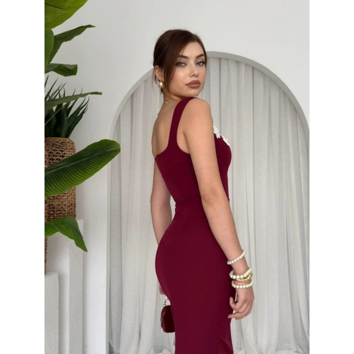 ıng Çiçek Detaylı Elbise