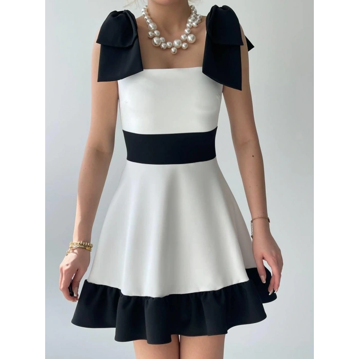 iron Omuz Fiyonklu Elbise