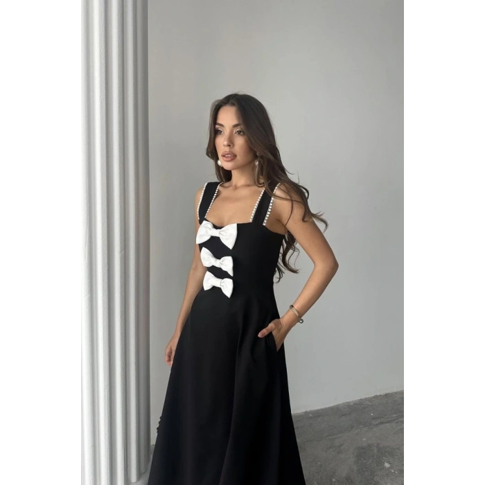 iyah Fiyonk Garnili Dantelli Elbise