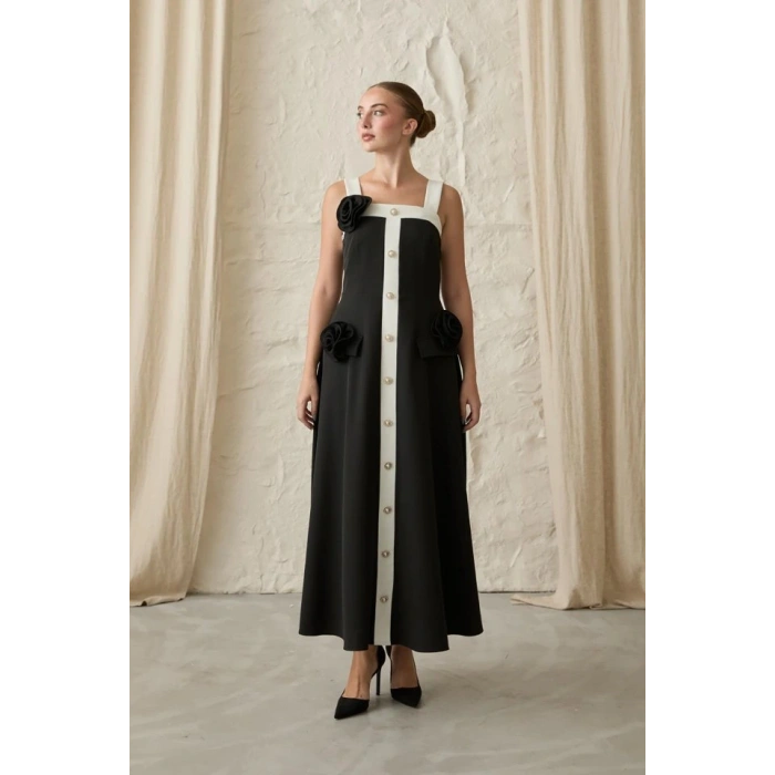 iyah Güllü Askılı Elbise